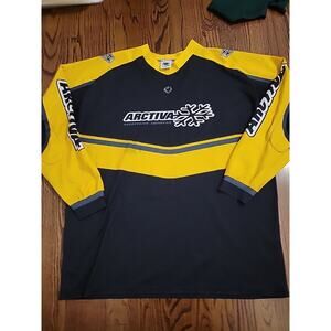 Arctiva Snowmobile Jersey Mens XXL Yellow Black V Neck Racing Motocross Vintage
